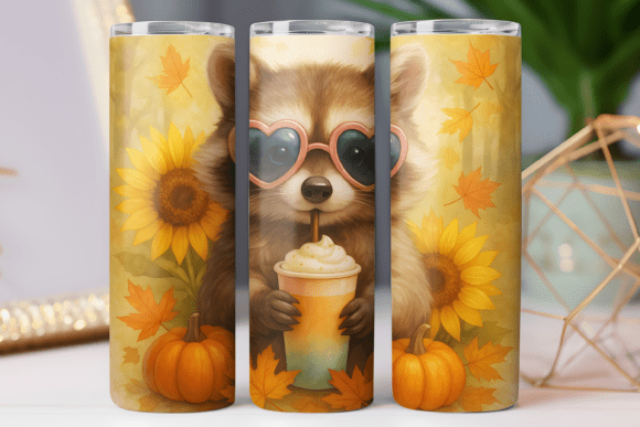 Autumn Raccoon Tumbler Wrap 20oz Skinny Review