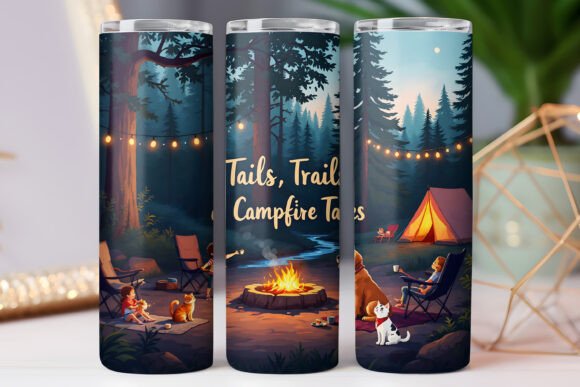 Camping Night Tumbler Wrap 20oz Skinny Review