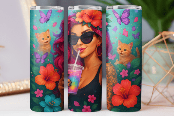 Coffee Girl Tumbler Wrap Design PNG 20oz Review