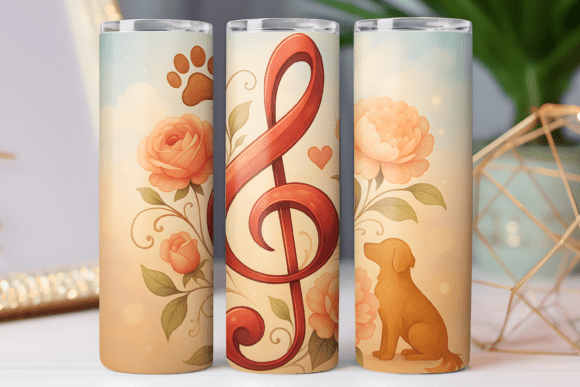 Dog Music Tumbler Wrap 20oz Skinny PNG Review