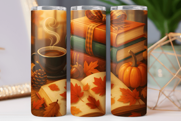 Fall Book Lover Tumbler Wrap Design Review