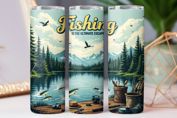Fishing Escape Tumbler Wrap 20oz Skinny Review