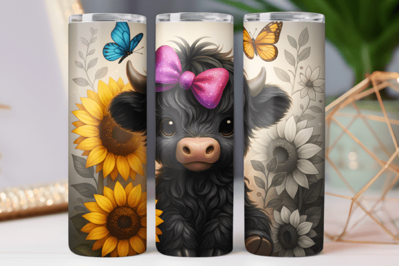 Highland Cow Tumbler Wrap Png Skinny Art Review