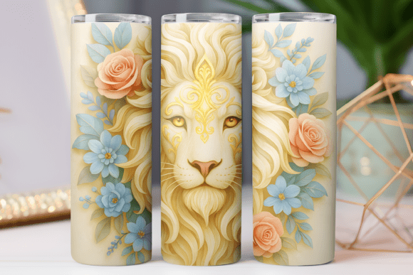 Lion Floral Tumbler Design Art Wrap 20oz Review