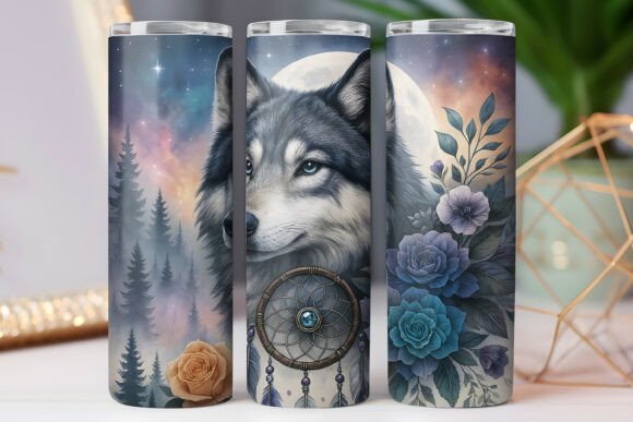 Native Wolf Tumbler Wrap 20oz Skinny Png Review
