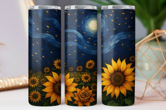 Sunflower Night Art Tumbler Wrap Design Review