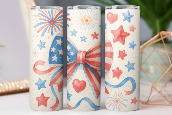 USA Bow Patriotic Tumbler Wrap Art 20oz Review