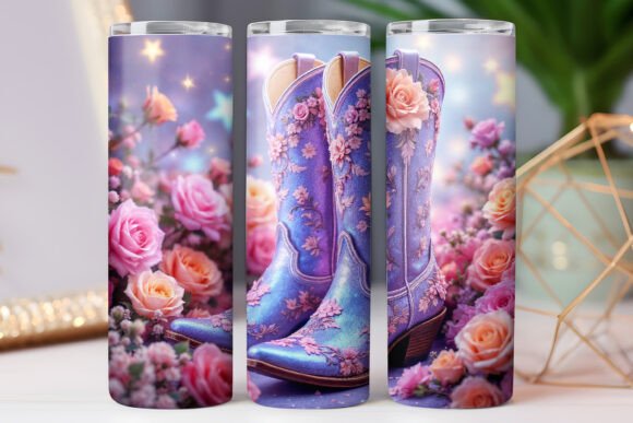 Western Cowboy Boot Tumbler Wrap Design Review